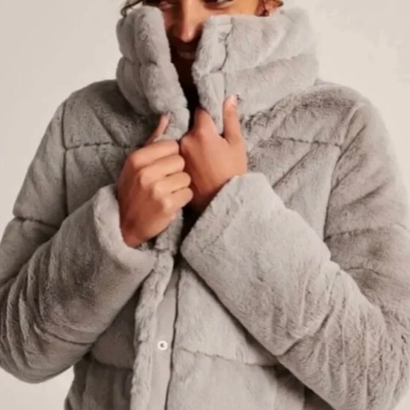 Abercrombie & Fitch Mini Puffer Size XXS Gray - Picture 5 of 6